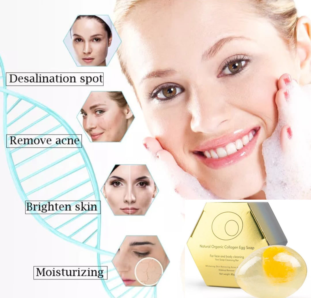 Collagen Egg Yolk anti-aging, brightening, anti-acne, moisturizing Soap Very Rich in Vitamin C and E