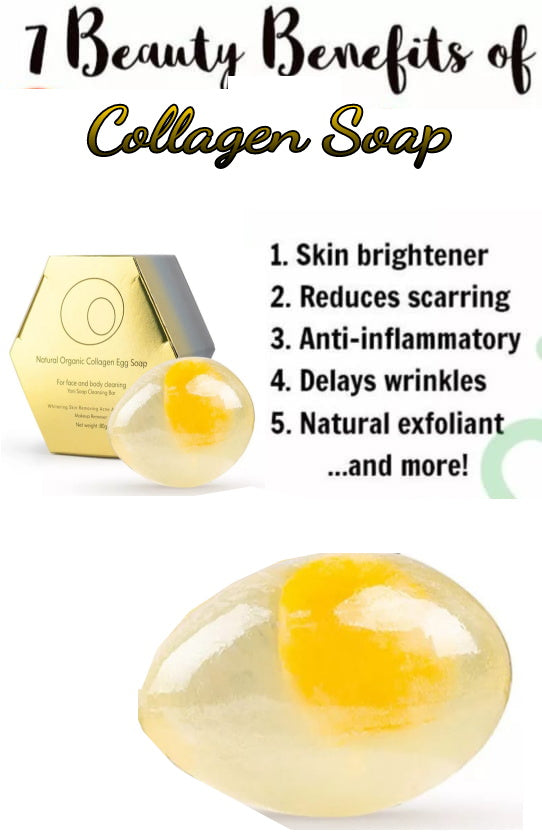 Collagen Egg Yolk anti-aging, brightening, anti-acne, moisturizing Soap Very Rich in Vitamin C and E