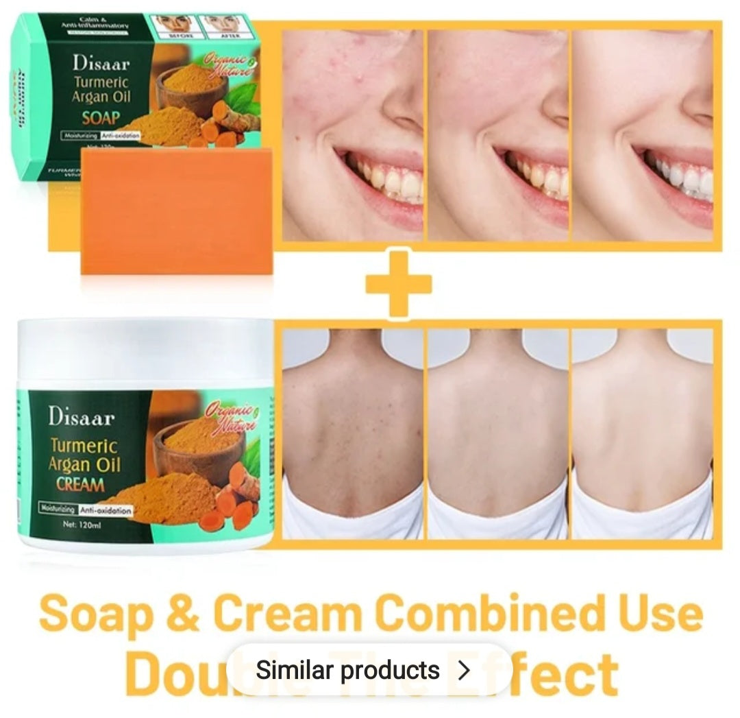 ANTI-AGING ANTI-ACNE TUMERIC ARGAN OIL CREAM AND SOAP