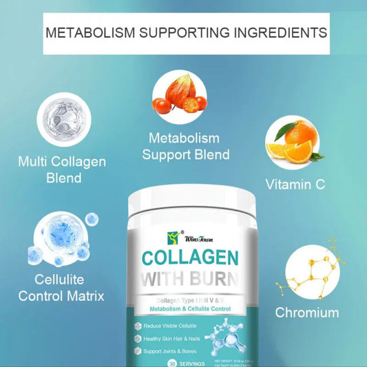 Multi COLLAGEN Power with BURN Metabolism Cellulite Control ,ANTI-AGING Healthy Skin Hair Nails Joint